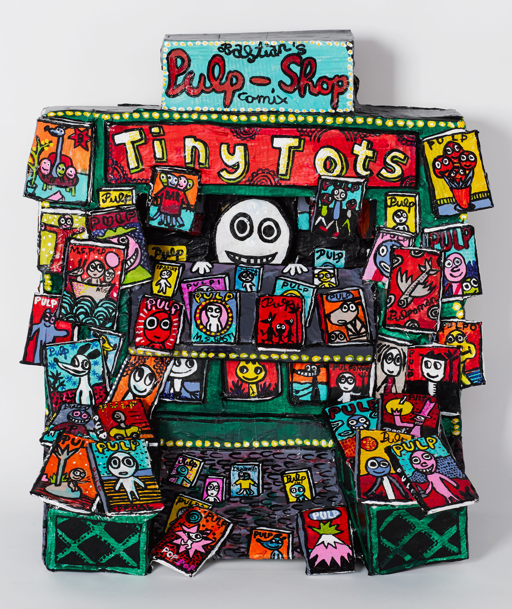 Nr. 2 - Tiny Tots Pulp-Shop (Karton-Assemblage 65 x 60 cm)